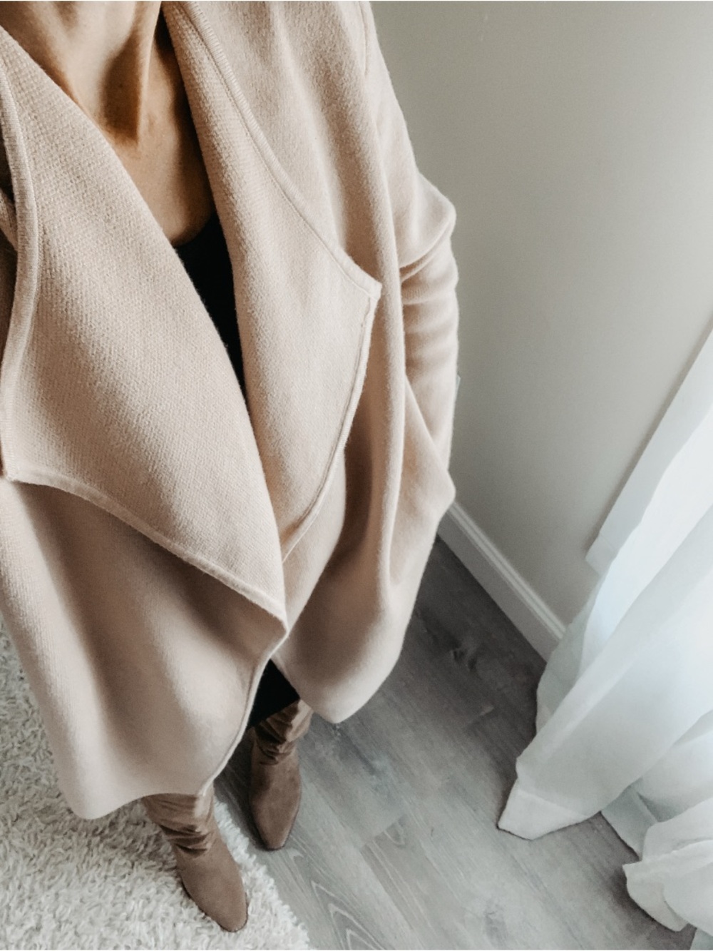 Beautiful Cozy Open Front Coat in Camel